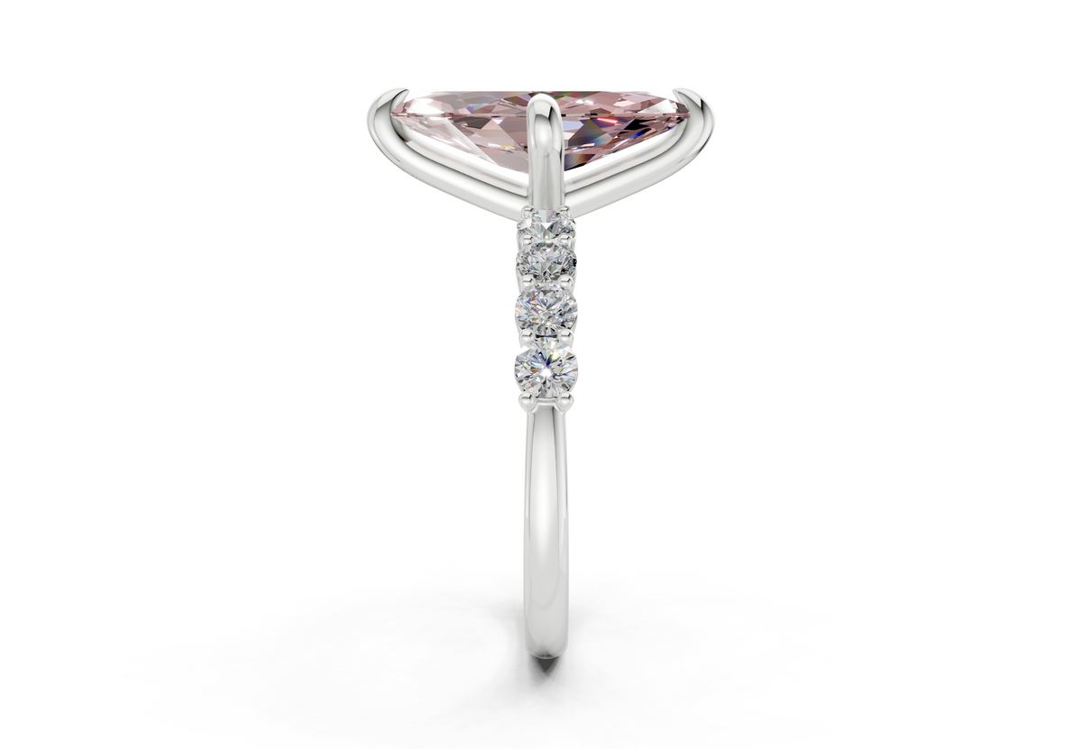 Arabella Pink Diamond Accent Marquise Cut 2mm Engagement Ring
