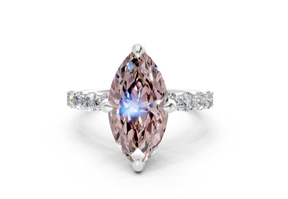 Arabella Pink Diamond Accent Marquise Cut 2mm Engagement Ring