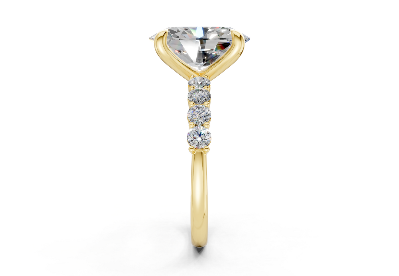 Arabella Diamond Accent Oval Cut 2mm Engagement Ring