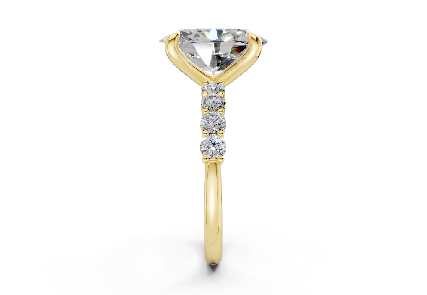 Arabella Diamond Accent Oval Cut 2mm Engagement Ring