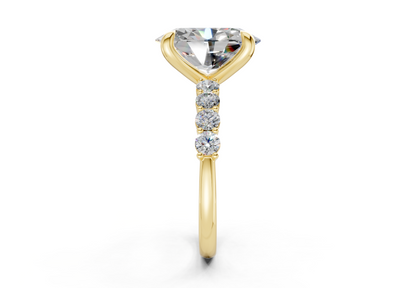 Arabella Diamond Accent Oval Cut 2mm Engagement Ring