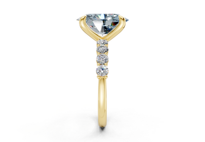 Arabella Blue Diamond Accent Oval Cut 2mm Engagement Ring