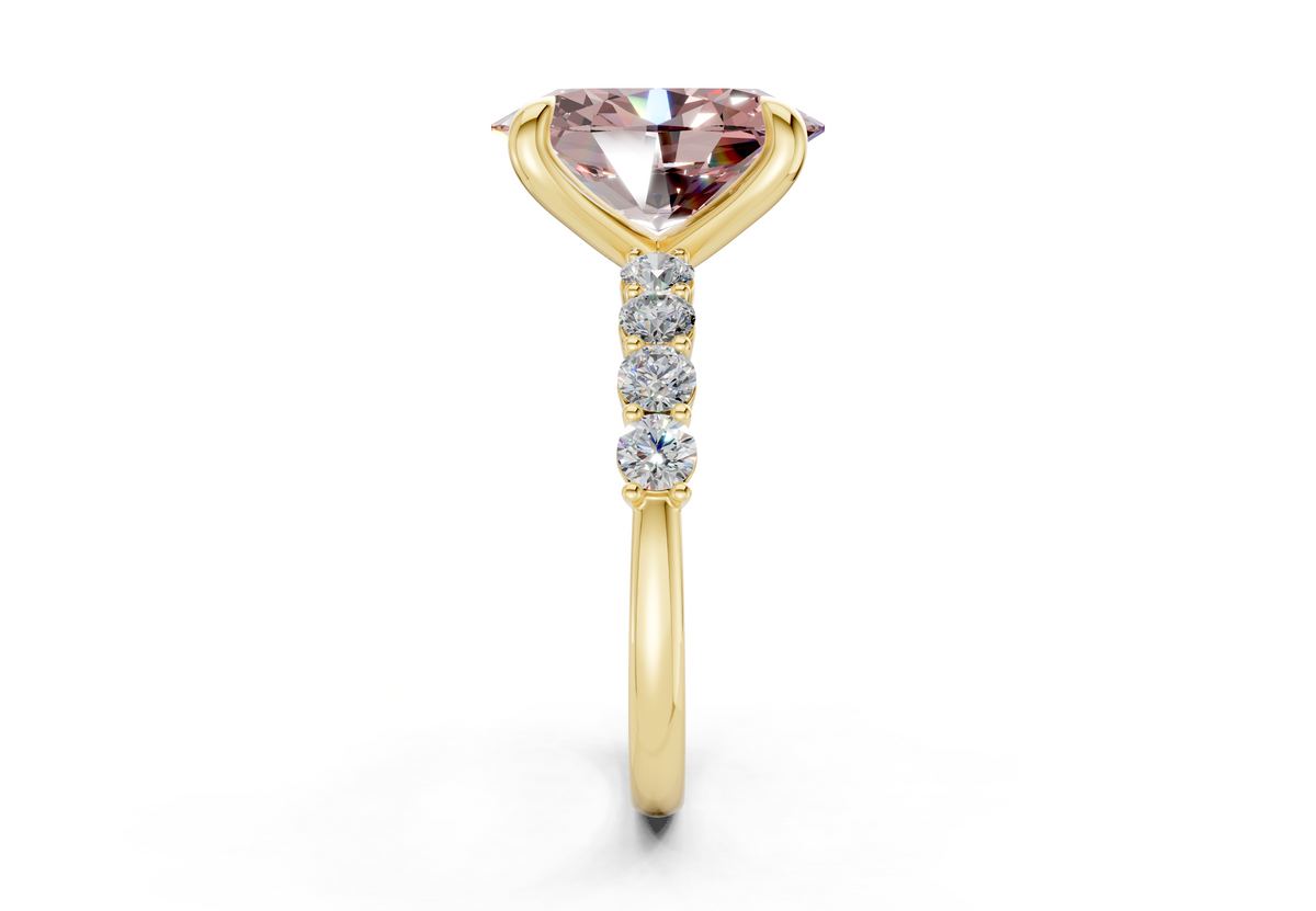 Arabella Pink Diamond Accent Oval Cut 2mm Engagement Ring