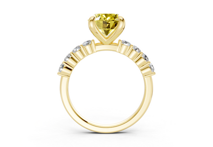 Arabella Yellow Diamond Accent Oval Cut 2mm Engagement Ring