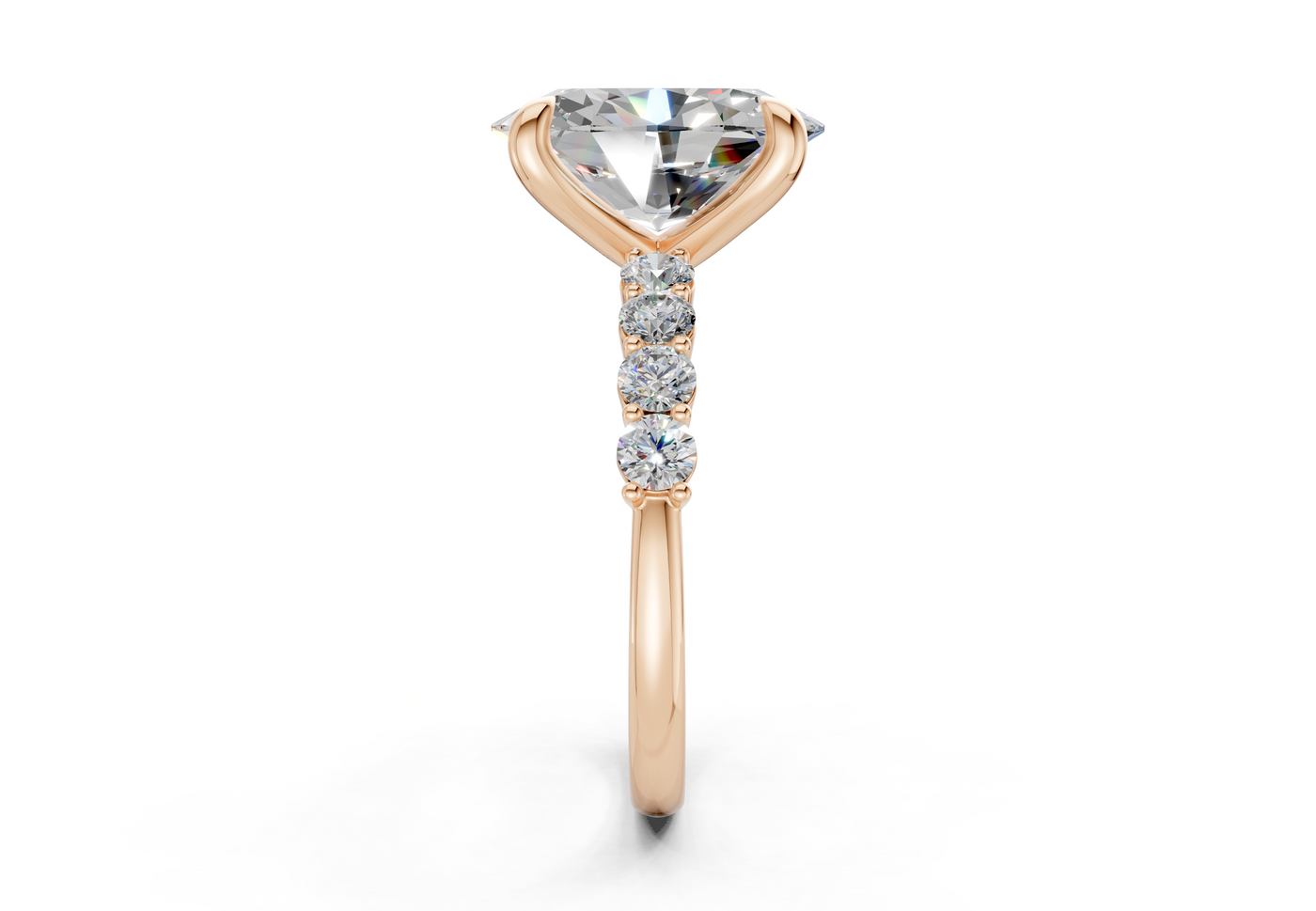 Arabella Diamond Accent Oval Cut 2mm Engagement Ring