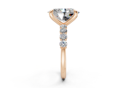 Arabella Diamond Accent Oval Cut 2mm Engagement Ring