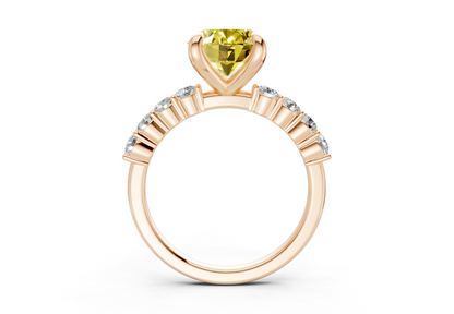 Arabella Yellow Diamond Accent Oval Cut 2mm Engagement Ring