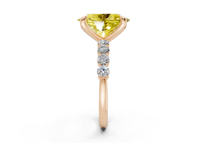Arabella Yellow Diamond Accent Oval Cut 2mm Engagement Ring