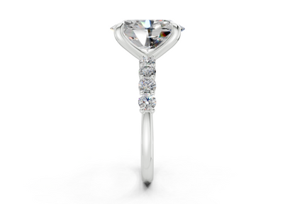 Arabella Diamond Accent Oval Cut 2mm Engagement Ring