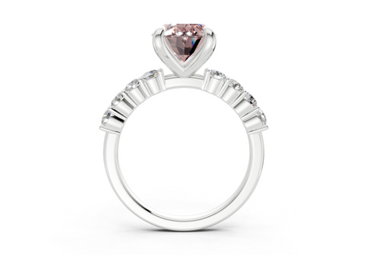 Arabella Pink Diamond Accent Oval Cut 2mm Engagement Ring