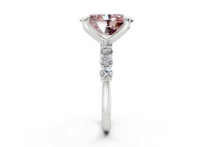 Arabella Pink Diamond Accent Oval Cut 2mm Engagement Ring