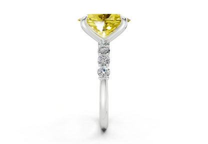Arabella Yellow Diamond Accent Oval Cut 2mm Engagement Ring