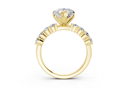 Arabella Diamond Accent Pear Cut 2mm Engagement Ring