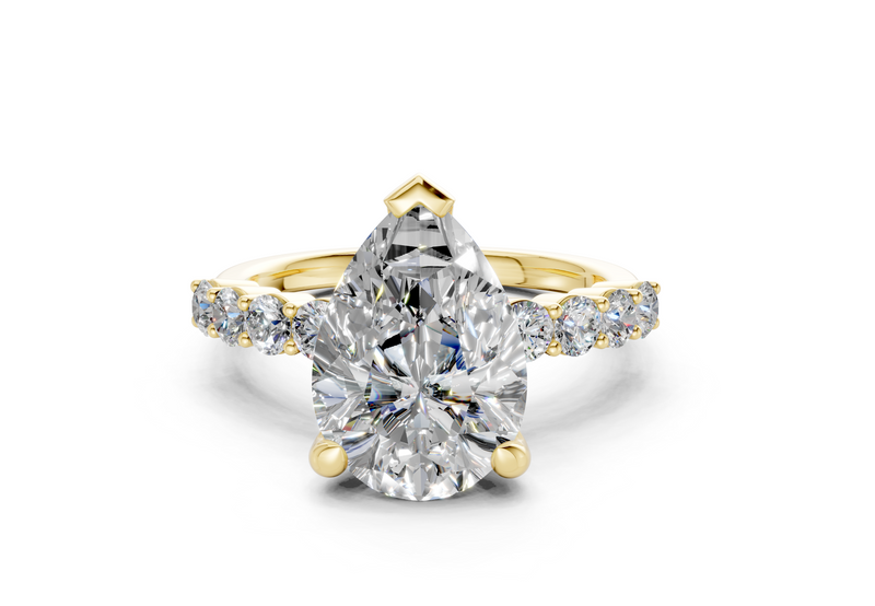 Arabella Diamond Accent Pear Cut 2mm Engagement Ring