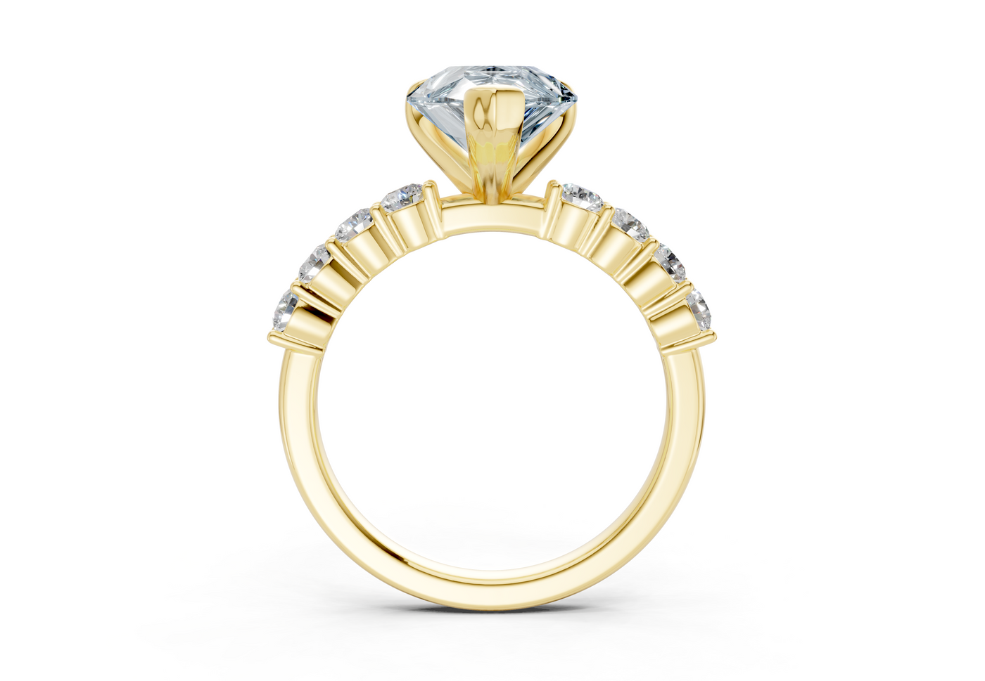 Arabella Blue Diamond Accent Pear Cut 2mm Engagement Ring