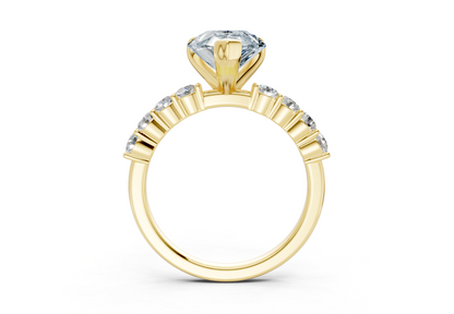 Arabella Blue Diamond Accent Pear Cut 2mm Engagement Ring