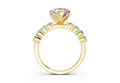 Arabella Pink Diamond Accent Pear Cut 2mm Engagement Ring
