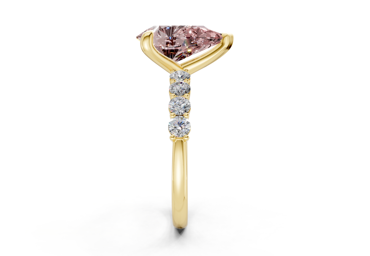 Arabella Pink Diamond Accent Pear Cut 2mm Engagement Ring