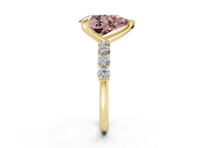 Arabella Pink Diamond Accent Pear Cut 2mm Engagement Ring