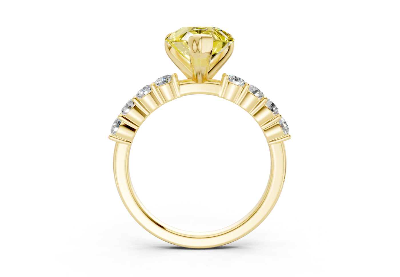 Arabella Yellow Diamond Accent Pear Cut 2mm Engagement Ring
