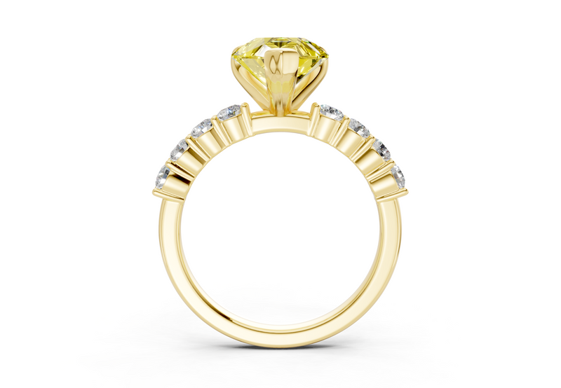 Arabella Yellow Diamond Accent Pear Cut 2mm Engagement Ring