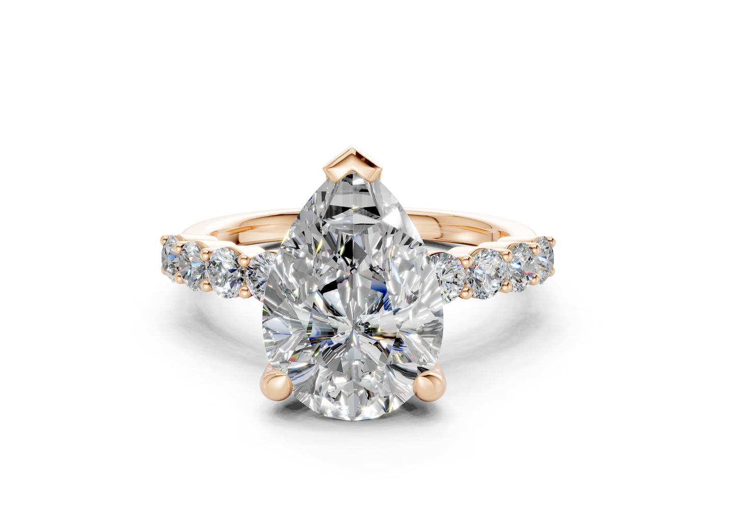 Arabella Diamond Accent Pear Cut 2mm Engagement Ring