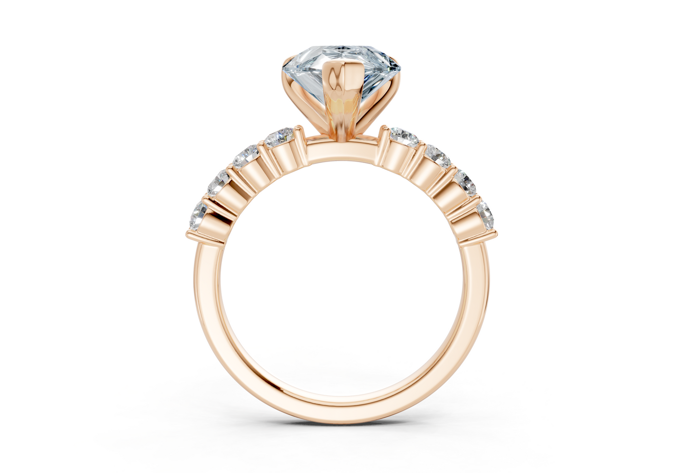 Arabella Blue Diamond Accent Pear Cut 2mm Engagement Ring