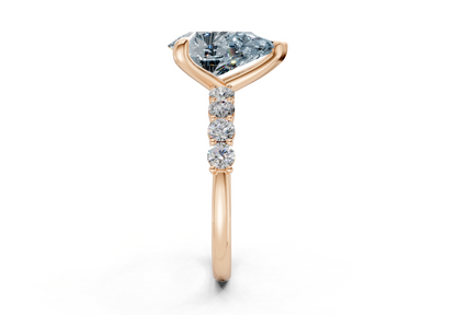 Arabella Blue Diamond Accent Pear Cut 2mm Engagement Ring