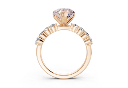 Arabella Pink Diamond Accent Pear Cut 2mm Engagement Ring