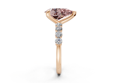 Arabella Pink Diamond Accent Pear Cut 2mm Engagement Ring