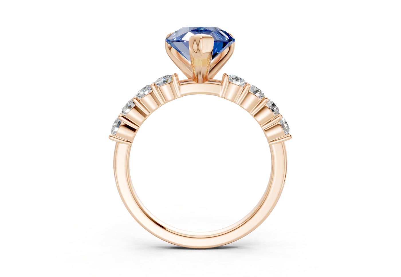 Arabella Sapphire Gemstone Accent Pear Cut 2mm Engagement Ring