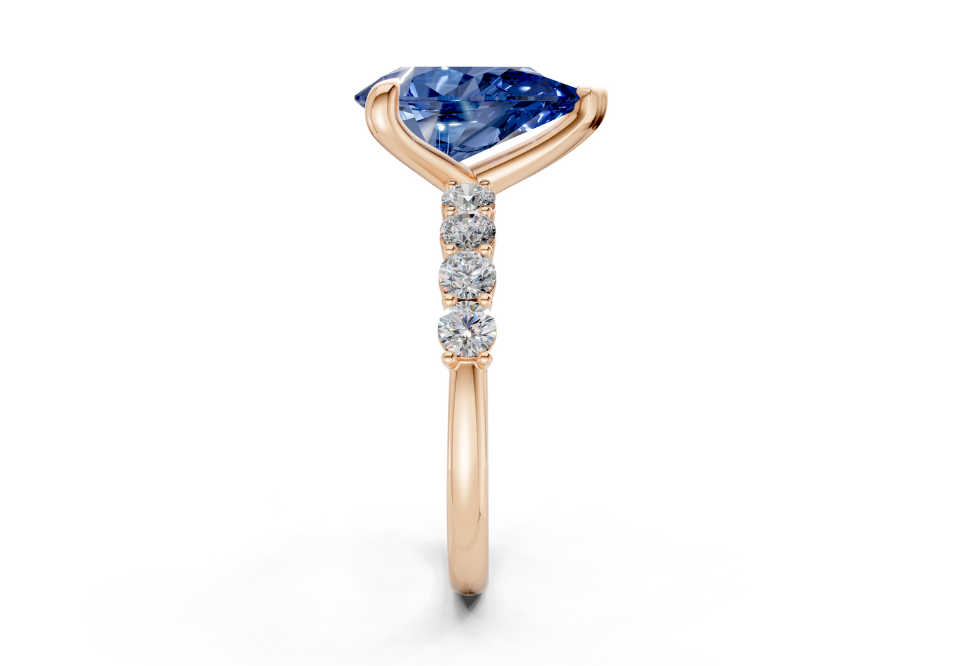 Arabella Sapphire Gemstone Accent Pear Cut 2mm Engagement Ring