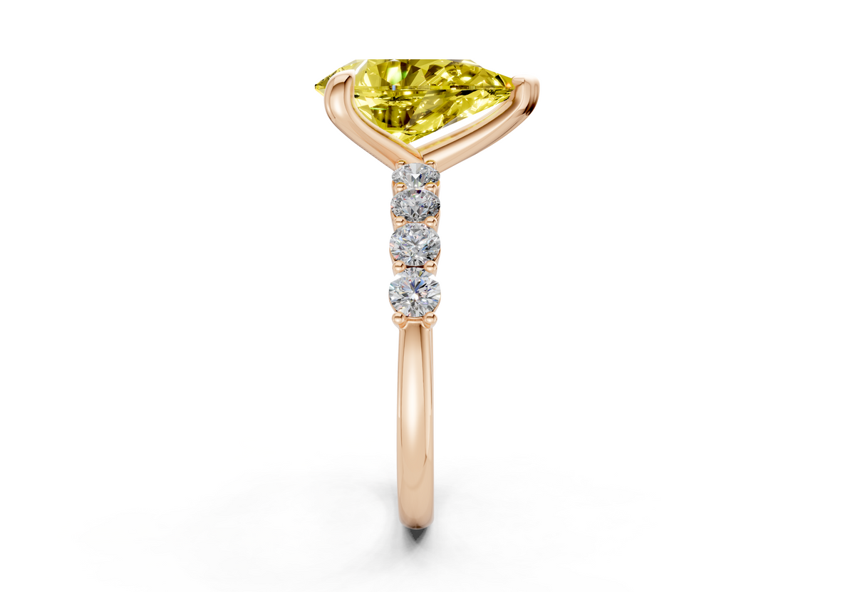 Arabella Yellow Diamond Accent Pear Cut 2mm Engagement Ring