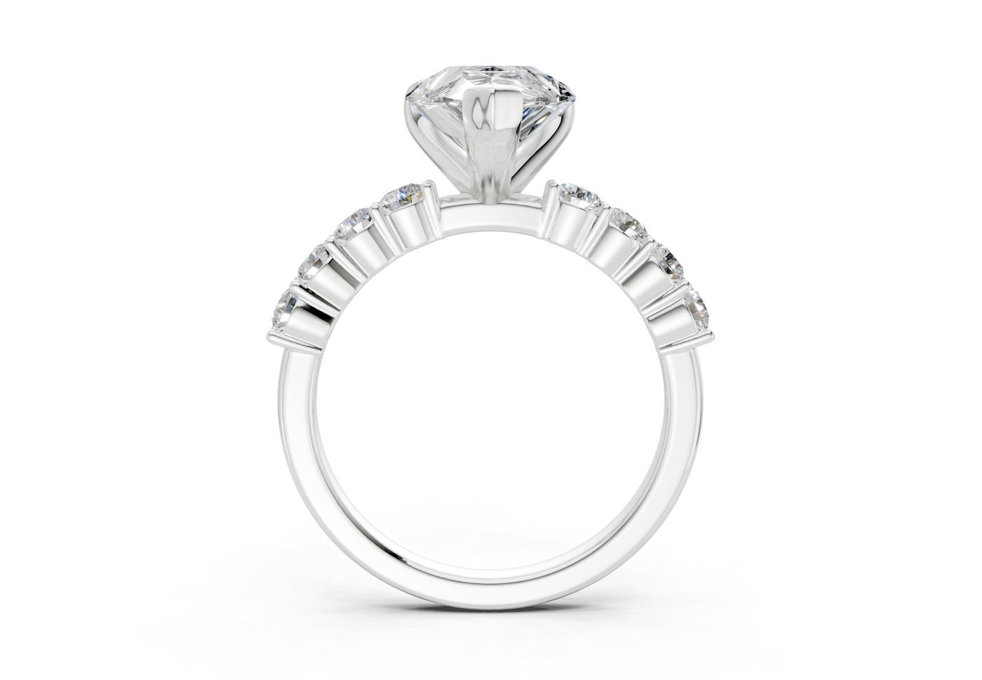 Arabella Diamond Accent Pear Cut 2mm Engagement Ring