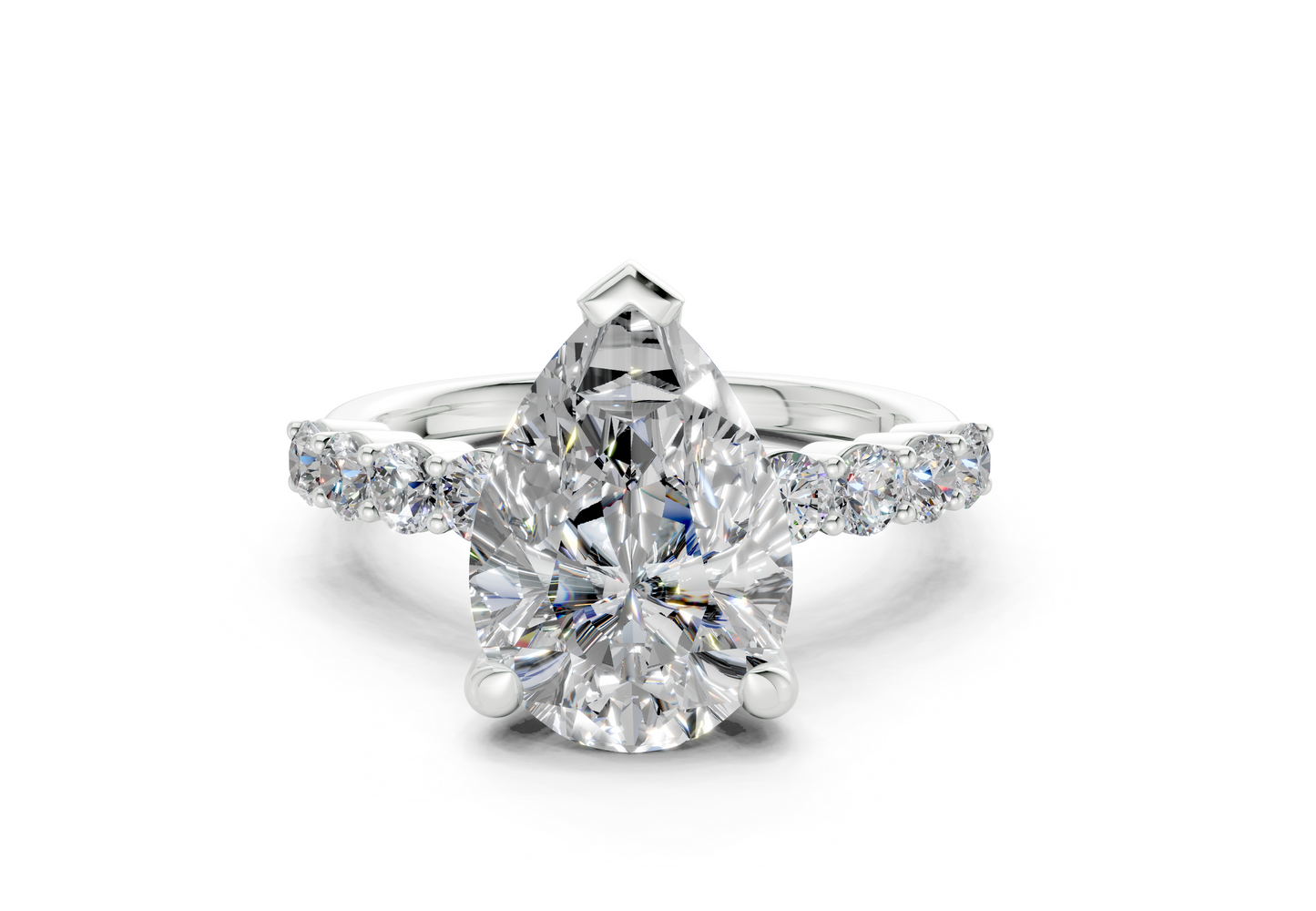 Arabella Diamond Accent Pear Cut 2mm Engagement Ring