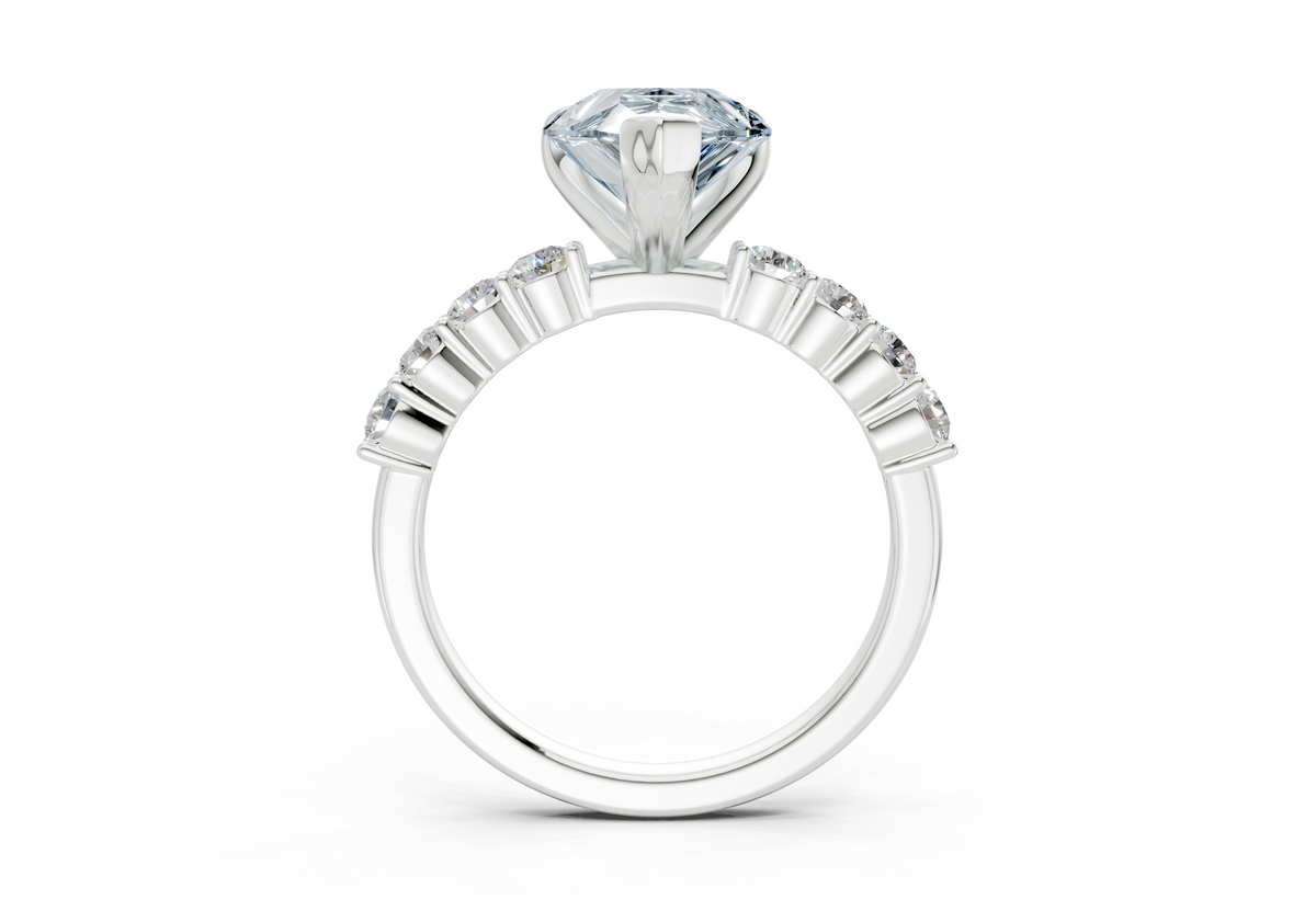 Arabella Blue Diamond Accent Pear Cut 2mm Engagement Ring