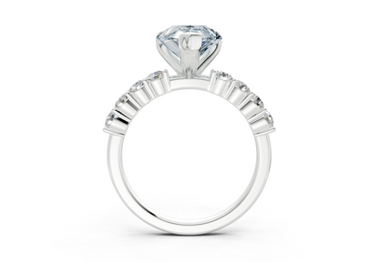 Arabella Blue Diamond Accent Pear Cut 2mm Engagement Ring