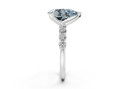 Arabella Blue Diamond Accent Pear Cut 2mm Engagement Ring