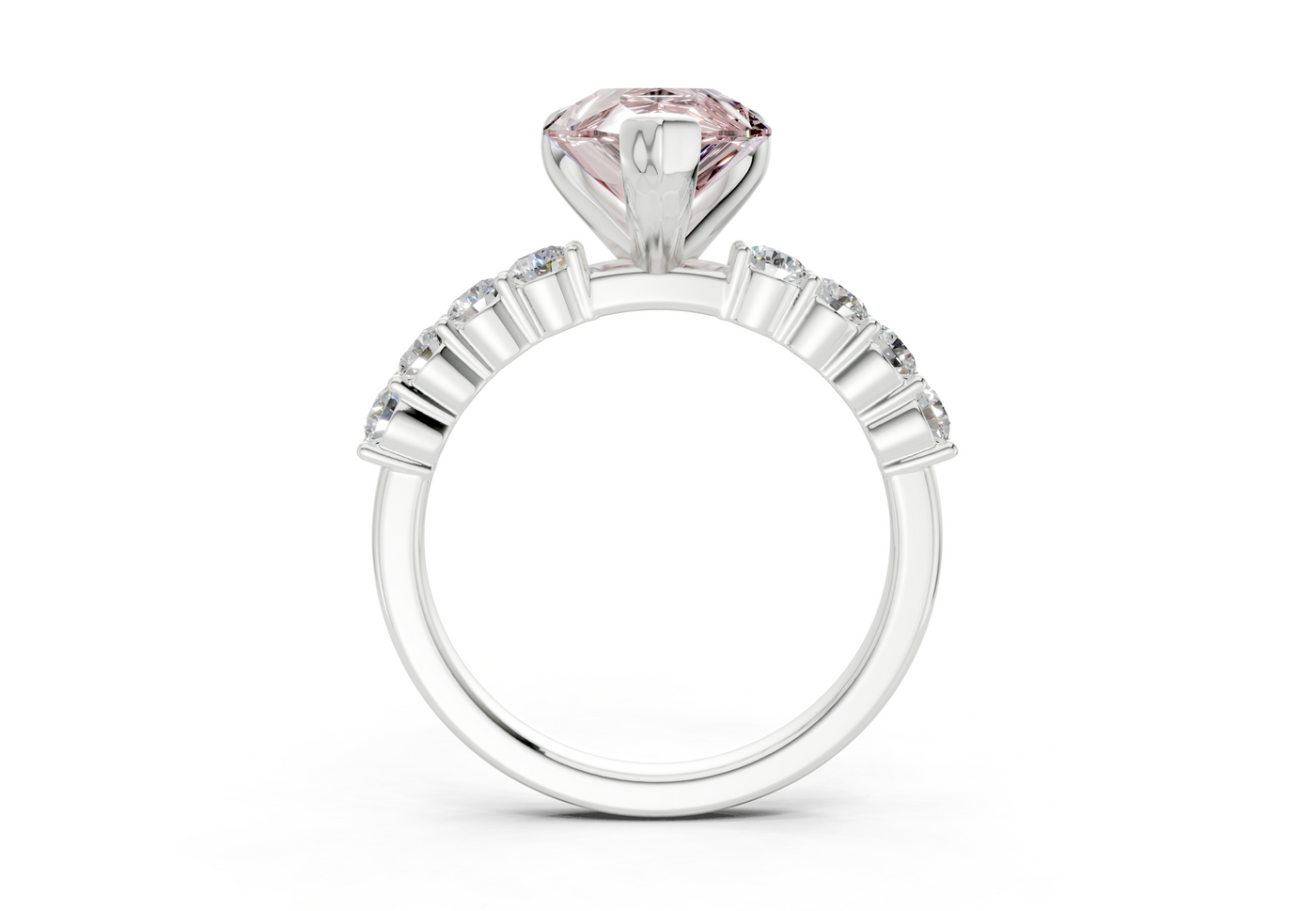 Arabella Pink Diamond Accent Pear Cut 2mm Engagement Ring