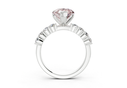Arabella Pink Diamond Accent Pear Cut 2mm Engagement Ring