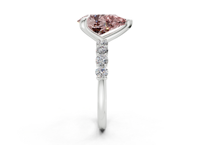 Arabella Pink Diamond Accent Pear Cut 2mm Engagement Ring