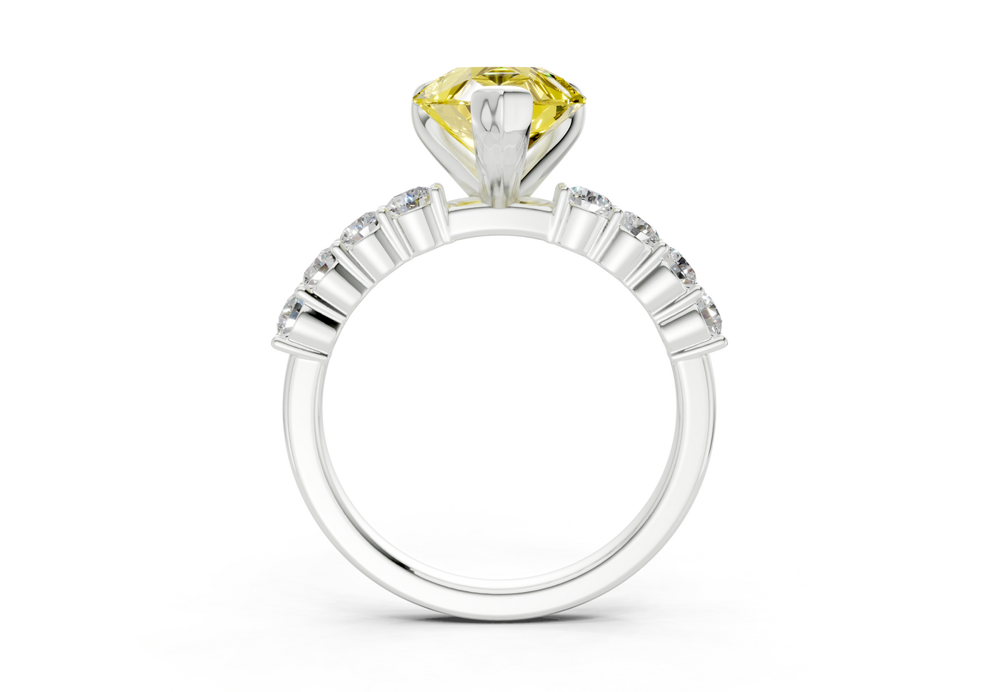 Arabella Yellow Diamond Accent Pear Cut 2mm Engagement Ring