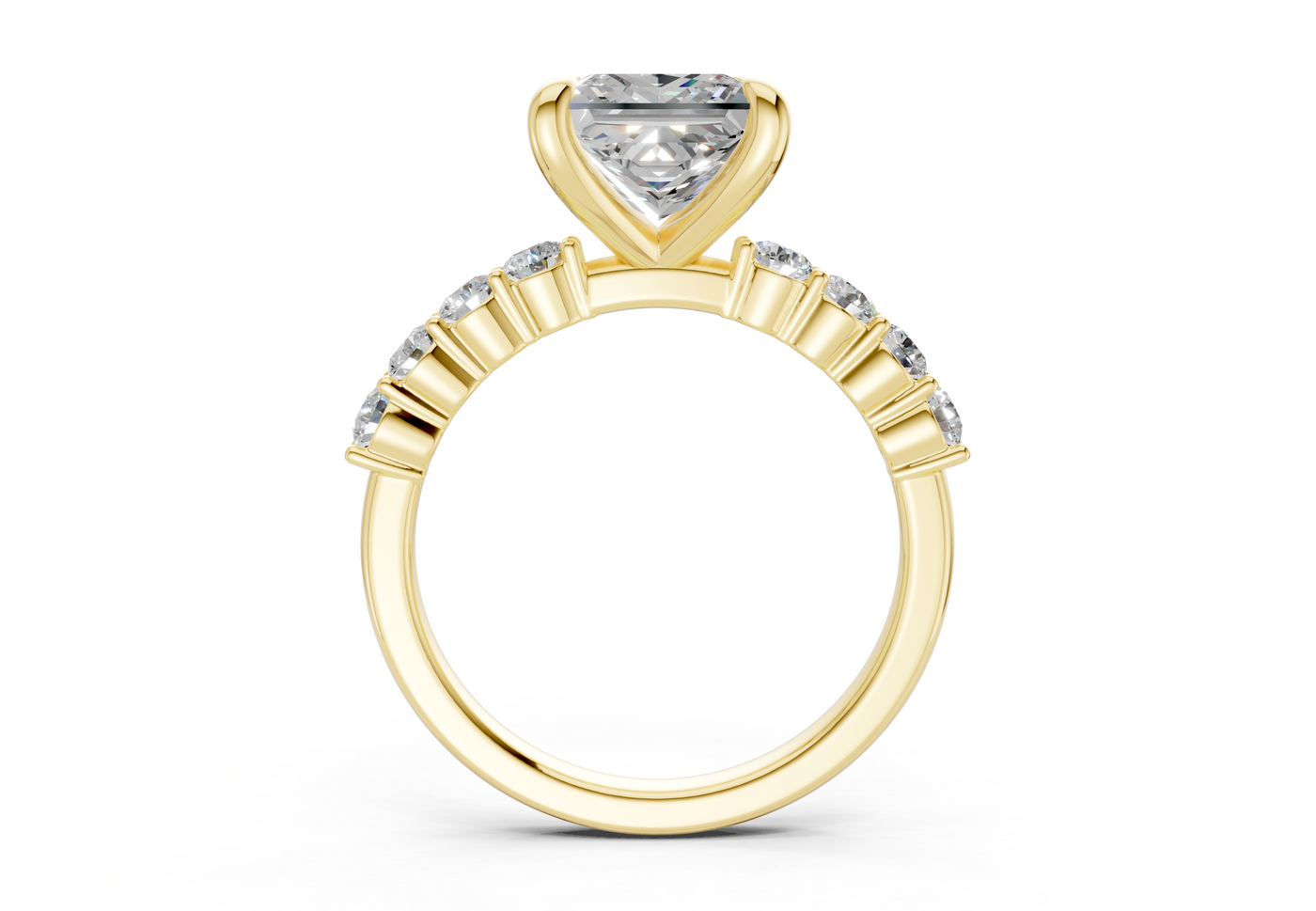 Arabella Diamond Accent Princess Cut 2mm Engagement Ring
