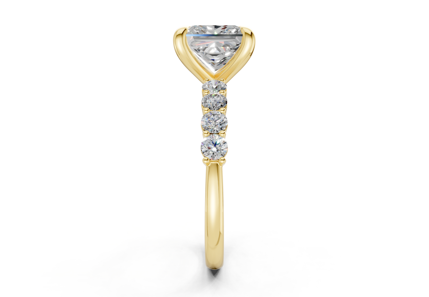 Arabella Diamond Accent Princess Cut 2mm Engagement Ring
