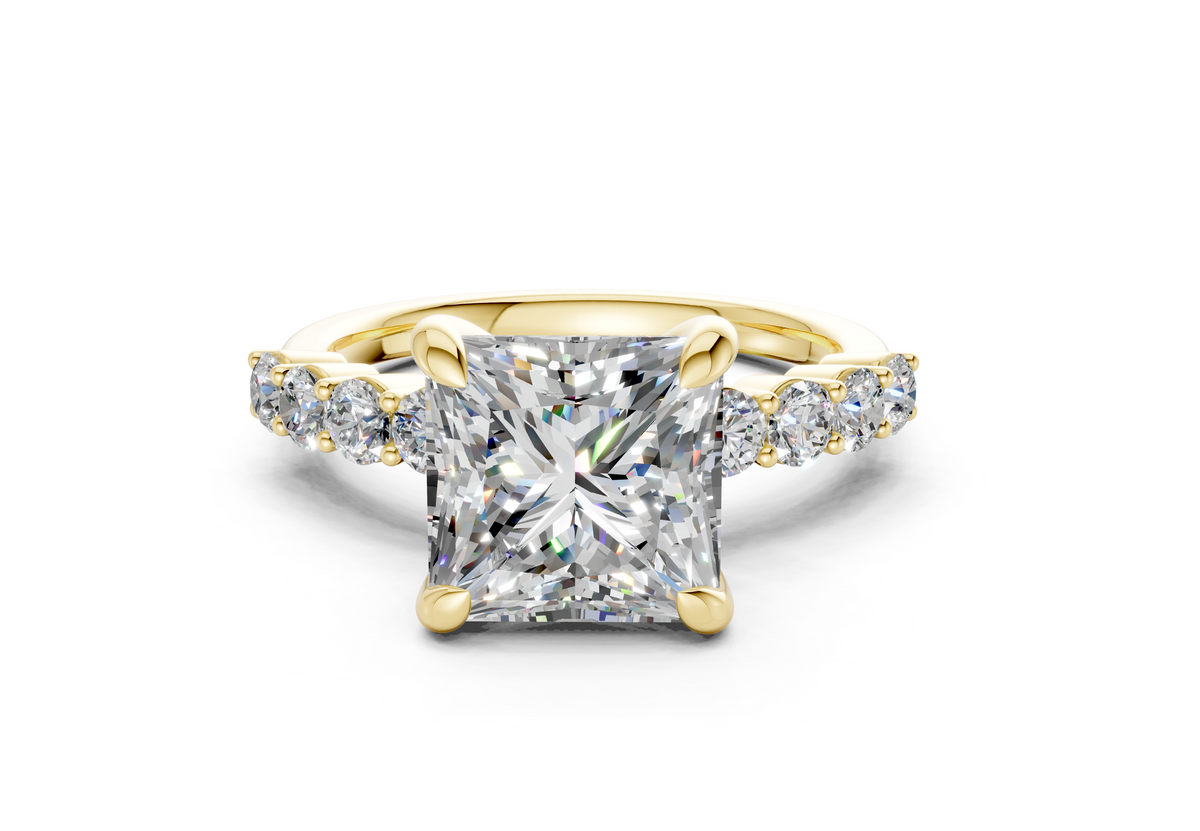 Arabella Diamond Accent Princess Cut 2mm Engagement Ring