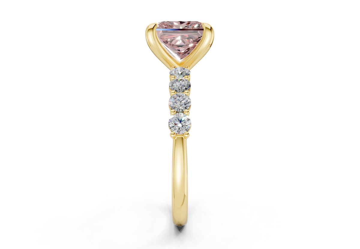 Arabella Pink Diamond Accent Princess Cut 2mm Engagement Ring