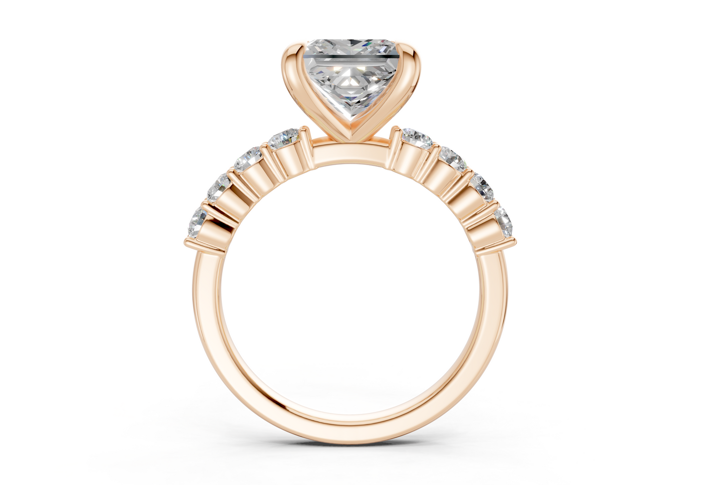Arabella Diamond Accent Princess Cut 2mm Engagement Ring