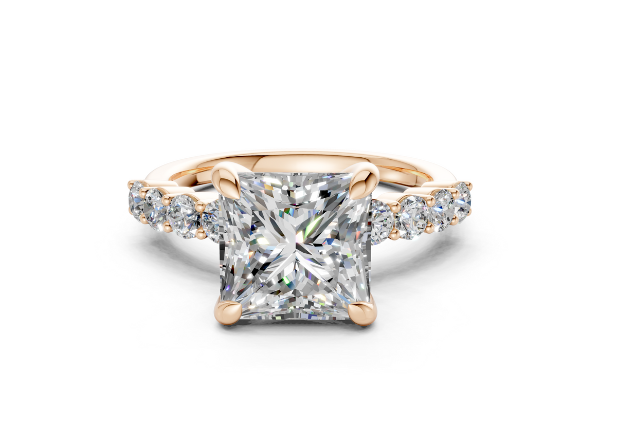 Arabella Diamond Accent Princess Cut 2mm Engagement Ring