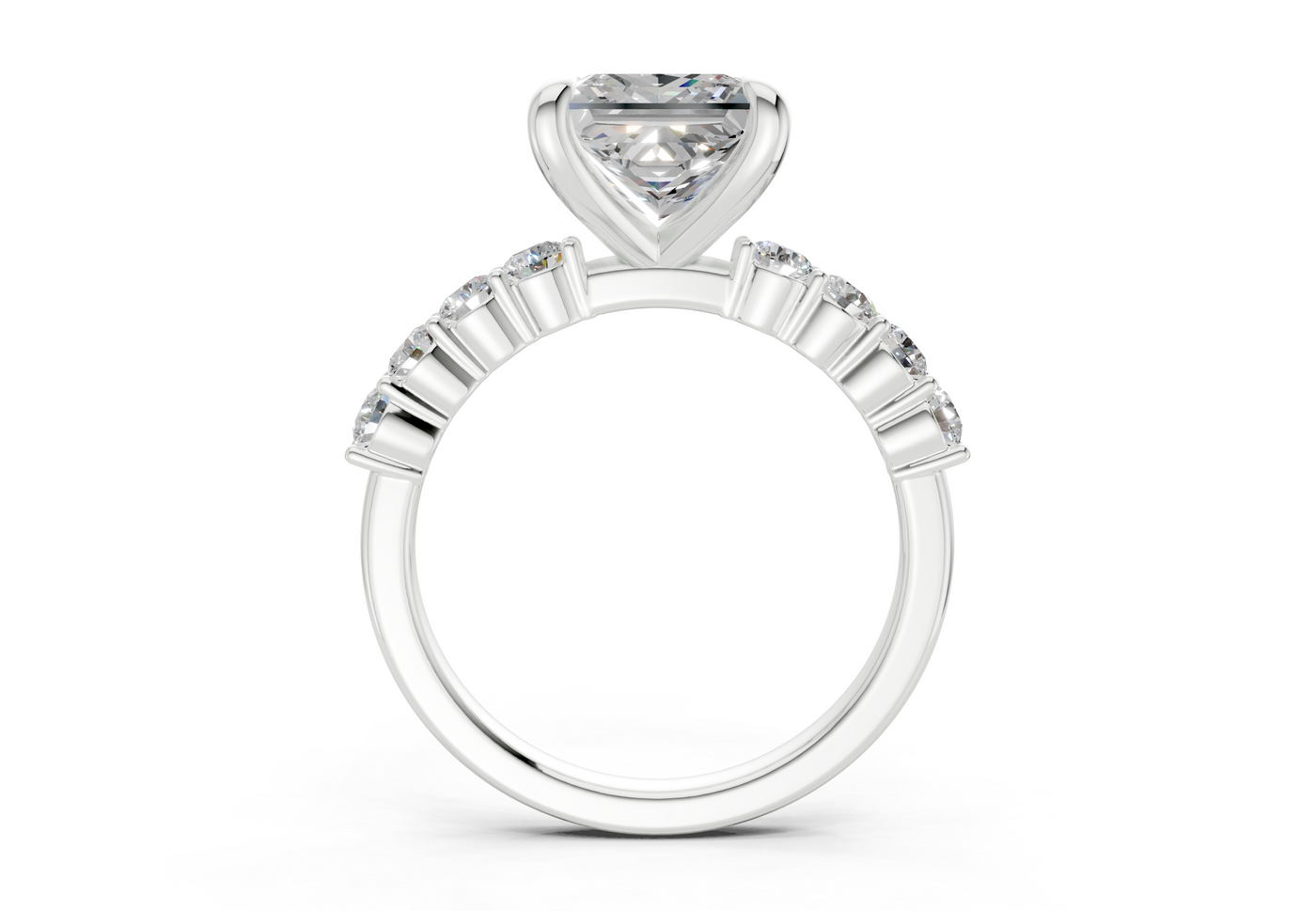 Arabella Diamond Accent Princess Cut 2mm Engagement Ring