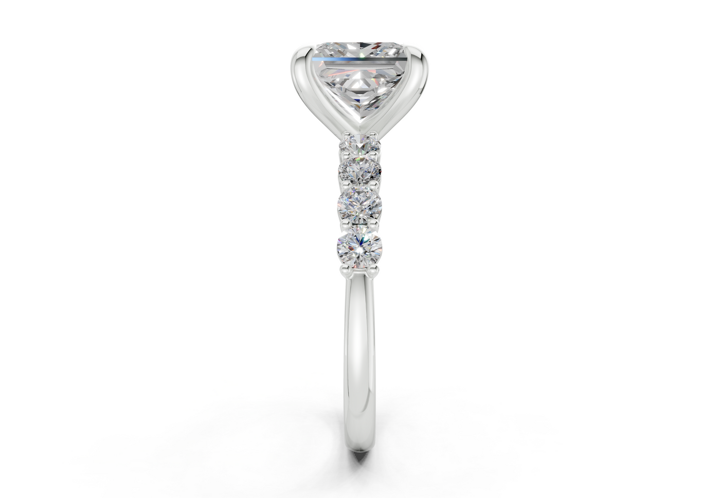 Arabella Diamond Accent Princess Cut 2mm Engagement Ring